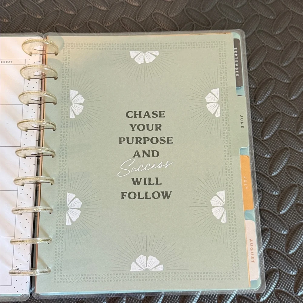 Happy Planner Floral Blue Planner with Gold Accents